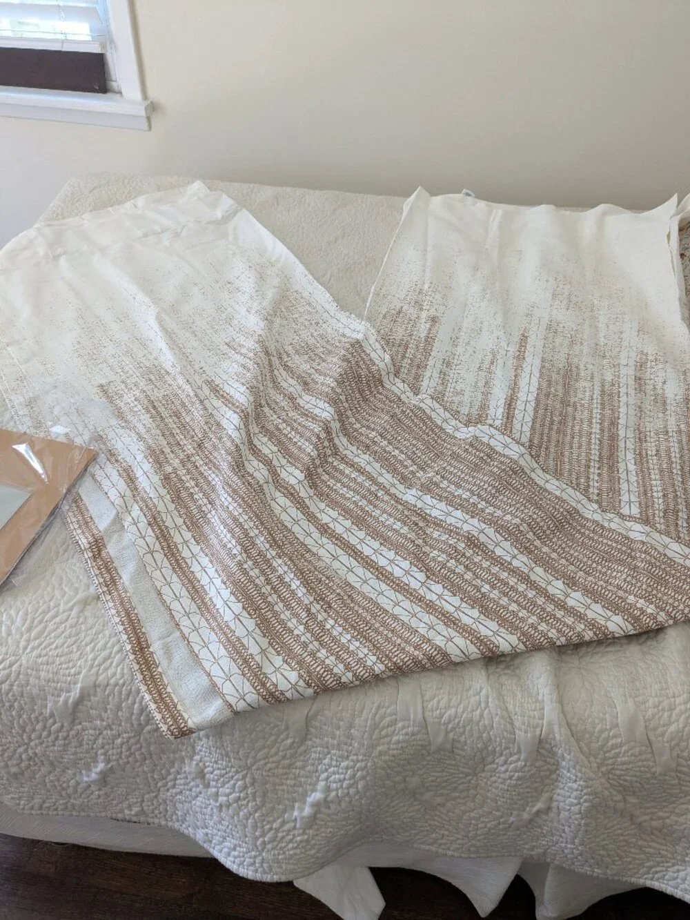 West Elm - Echo Print Curtain, Set of 2, Gold Dust, 48